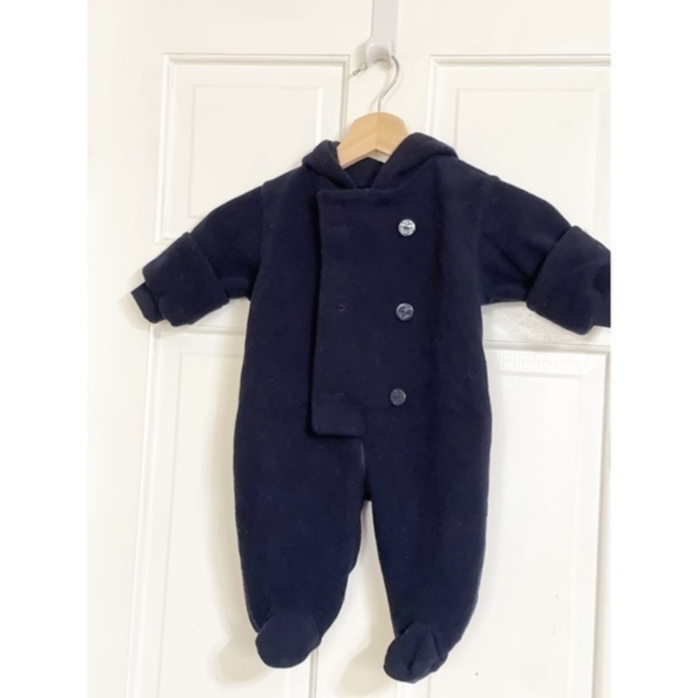 Miniwear Navy Girls or Boys Fleece Bundler Snowsuit